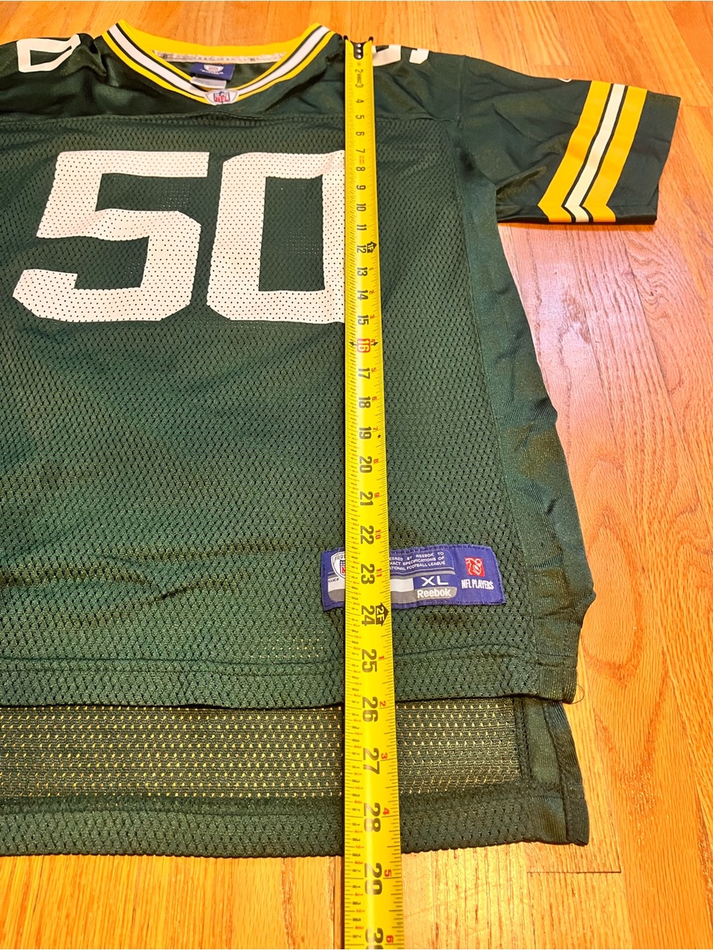 Reebok Mesh AJ Hawk Football Jersey Number 50 Yourh Size XL Green Bay - Picture 5 of 6